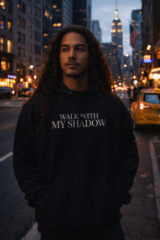 Sweat à capuche noir – WALK WITH MY SHADOW