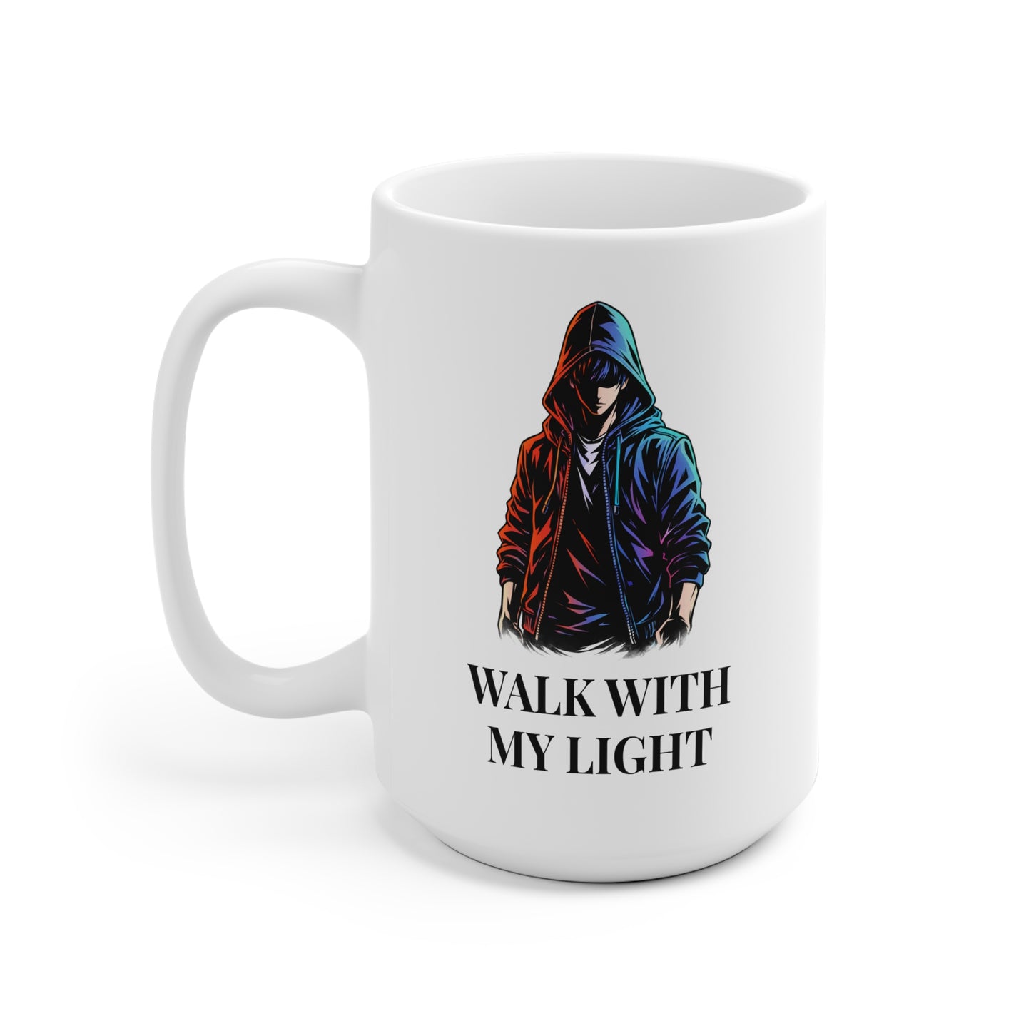 Mug blanc graphique – WALK WITH MY LIGHT