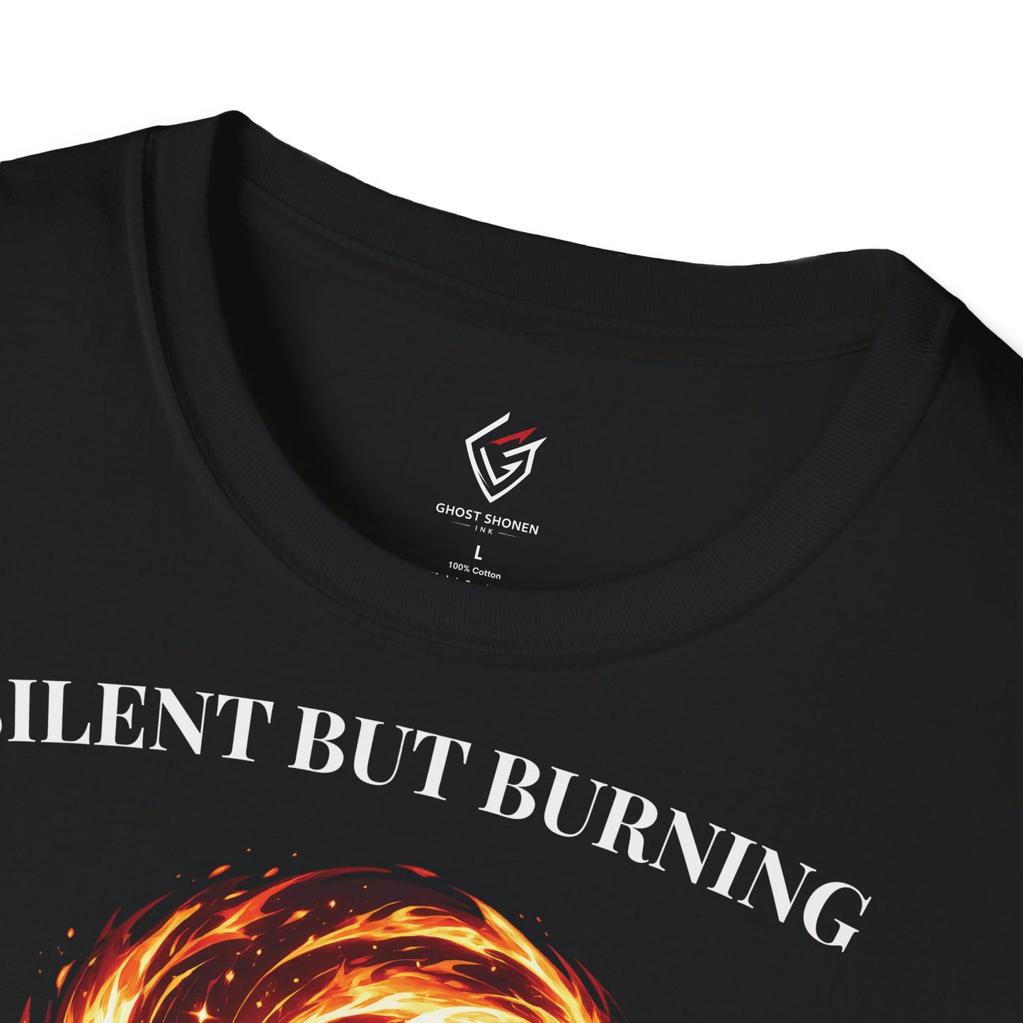 T-shirt noir graphique – Élément : Feu