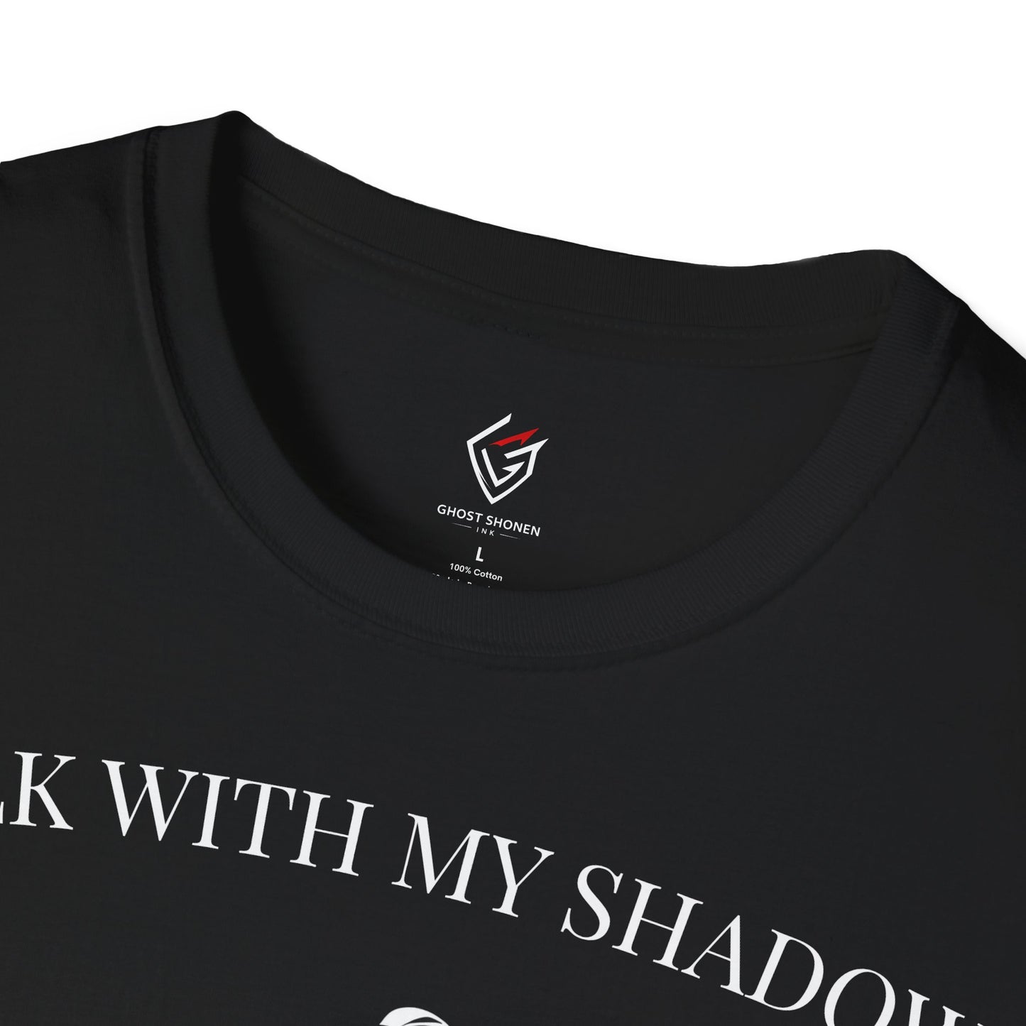 T-shirt noir graphique – WALK WITH MY SHADOW