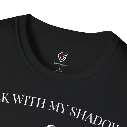 T-shirt noir graphique – WALK WITH MY SHADOW