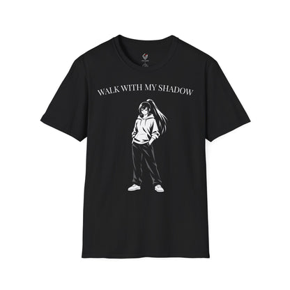 T-shirt noir graphique – WALK WITH MY SHADOW