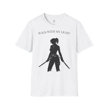 T-shirt blanc graphique – WALK WITH MY LIGHT