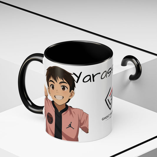 Mug officiel Yarassuca – Tasse café style anime/kawaii, céramique bicolore (11 oz / 15 oz)