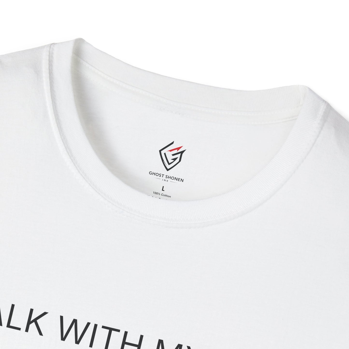 T-shirt blanc graphique – I Walk With My Light