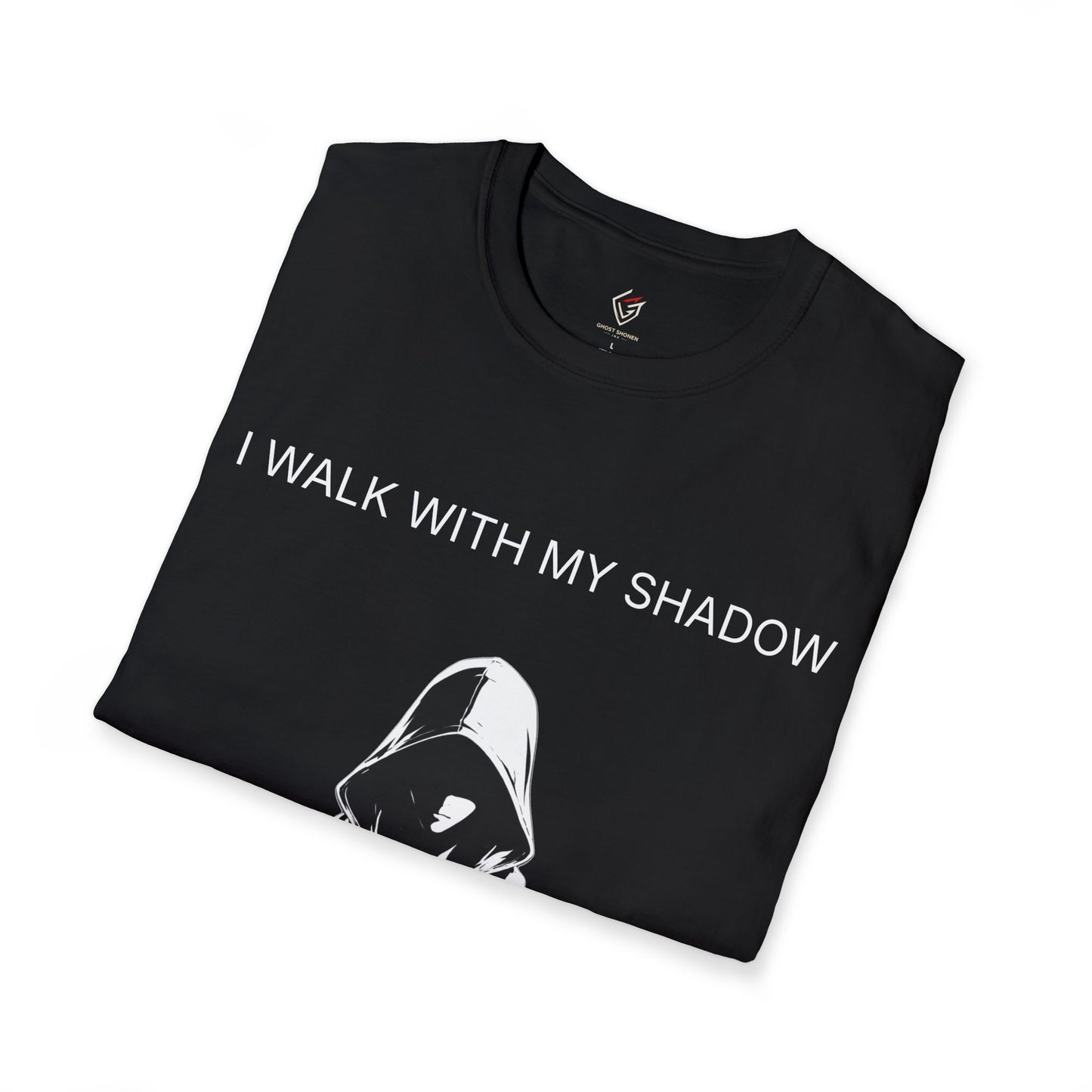 T-shirt noir graphique – I Walk With My Shadow