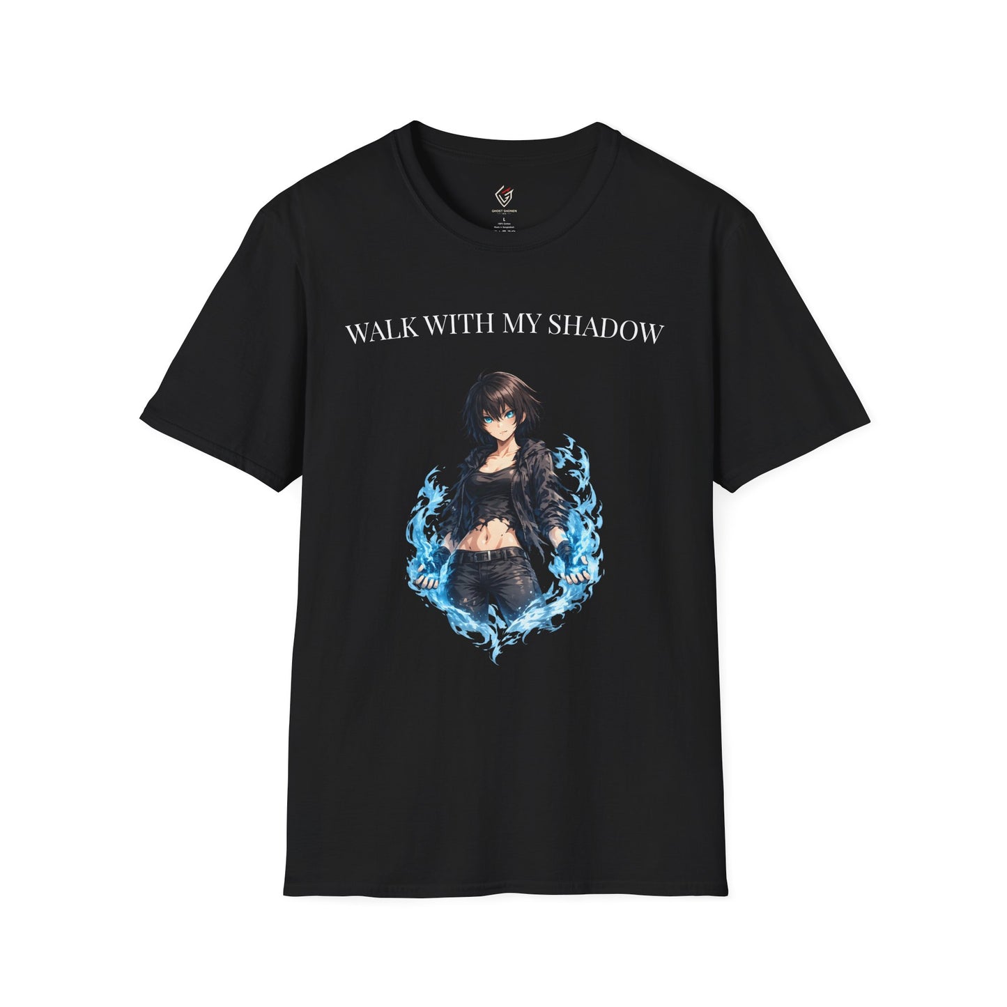T-shirt noir graphique – WALK WITH MY SHADOW