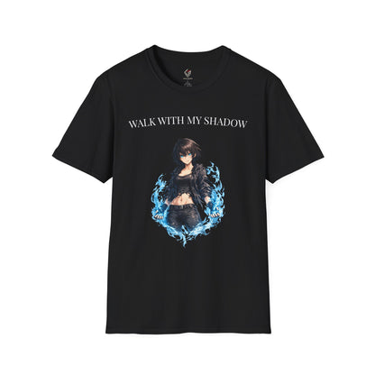 T-shirt noir graphique – WALK WITH MY SHADOW