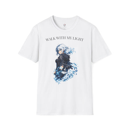 T-shirt blanc graphique – WALK WITH MY LIGHT