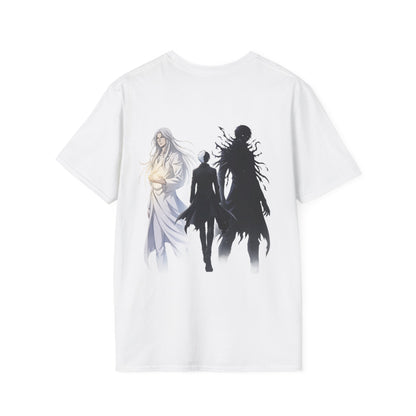 T-shirt blanc graphique – LIGHT & SHADOW