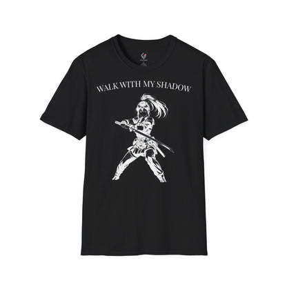 T-shirt noir graphique – WALK WITH MY SHADOW