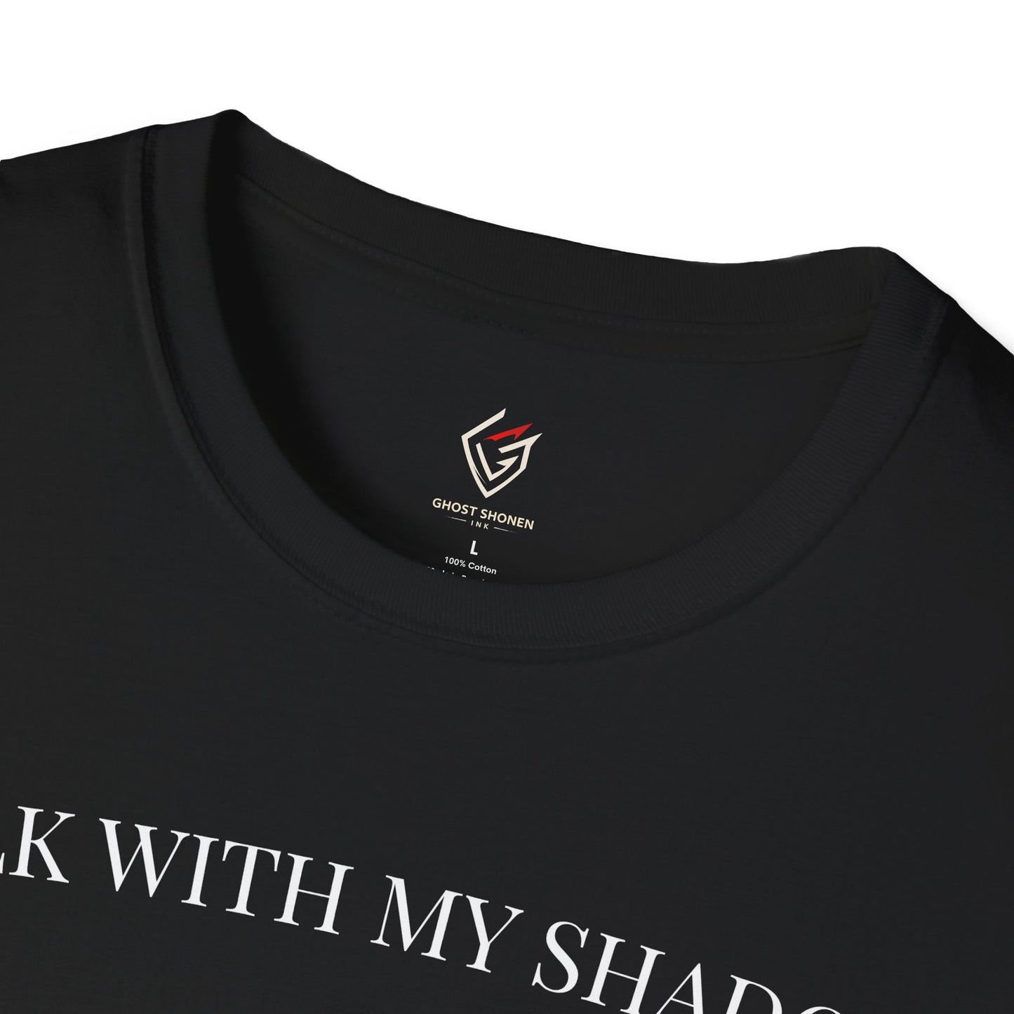 T-shirt noir graphique – WALK WITH MY SHADOW