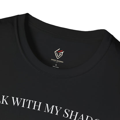 T-shirt noir graphique – WALK WITH MY SHADOW