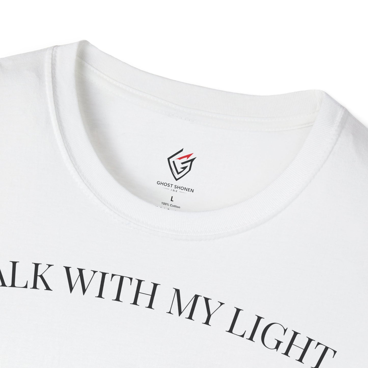 T-shirt blanc graphique – WALK WITH MY LIGHT