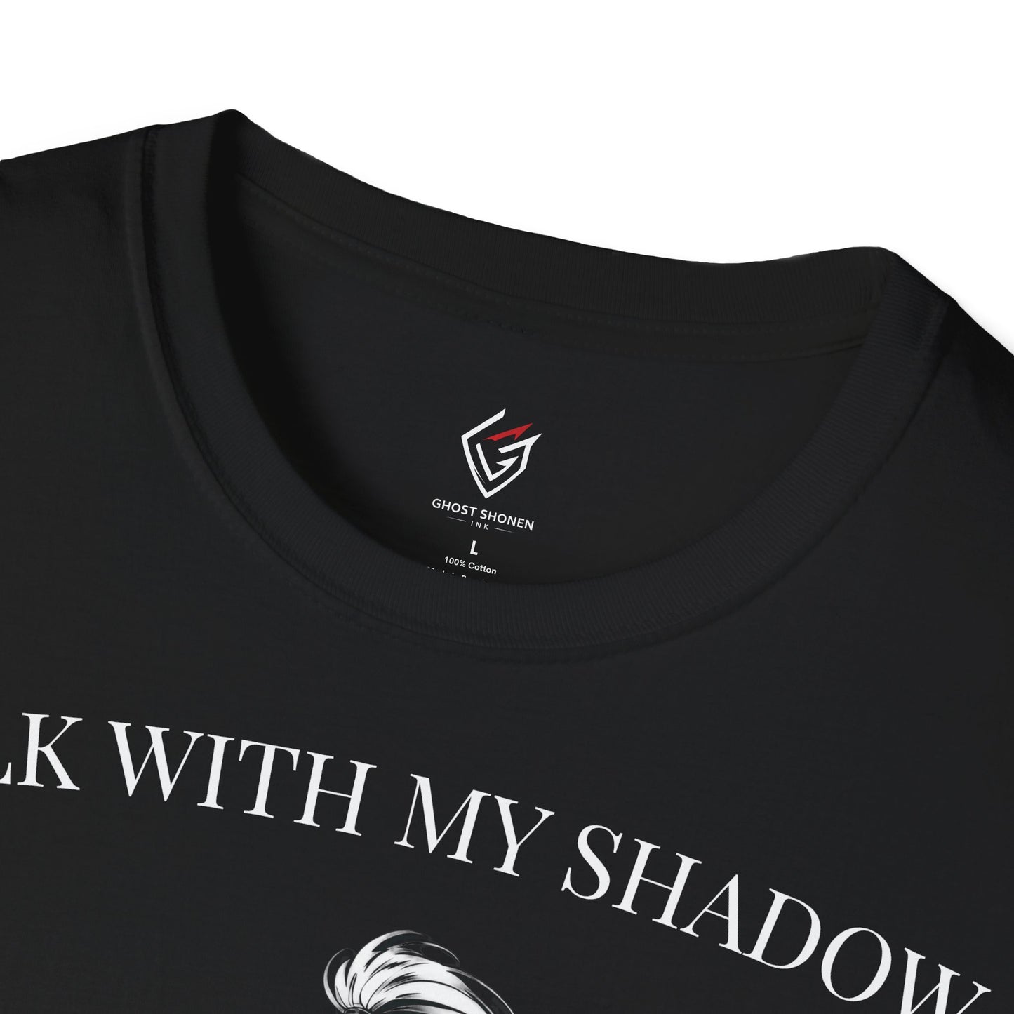 T-shirt noir graphique – WALK WITH MY SHADOW