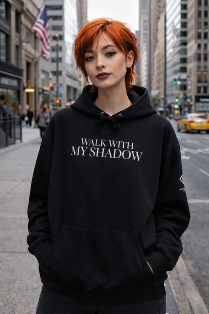 Sweat à capuche noir – WALK WITH MY SHADOW