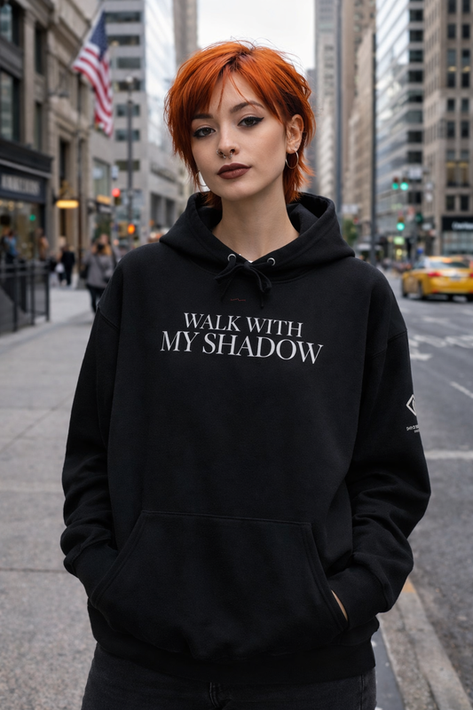 Sweat à capuche noir – WALK WITH MY SHADOW