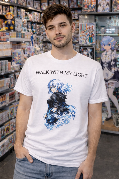 T-shirt blanc graphique – WALK WITH MY LIGHT
