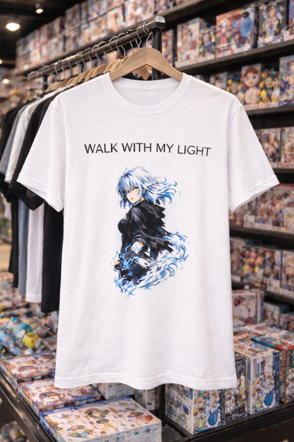T-shirt blanc graphique – WALK WITH MY LIGHT