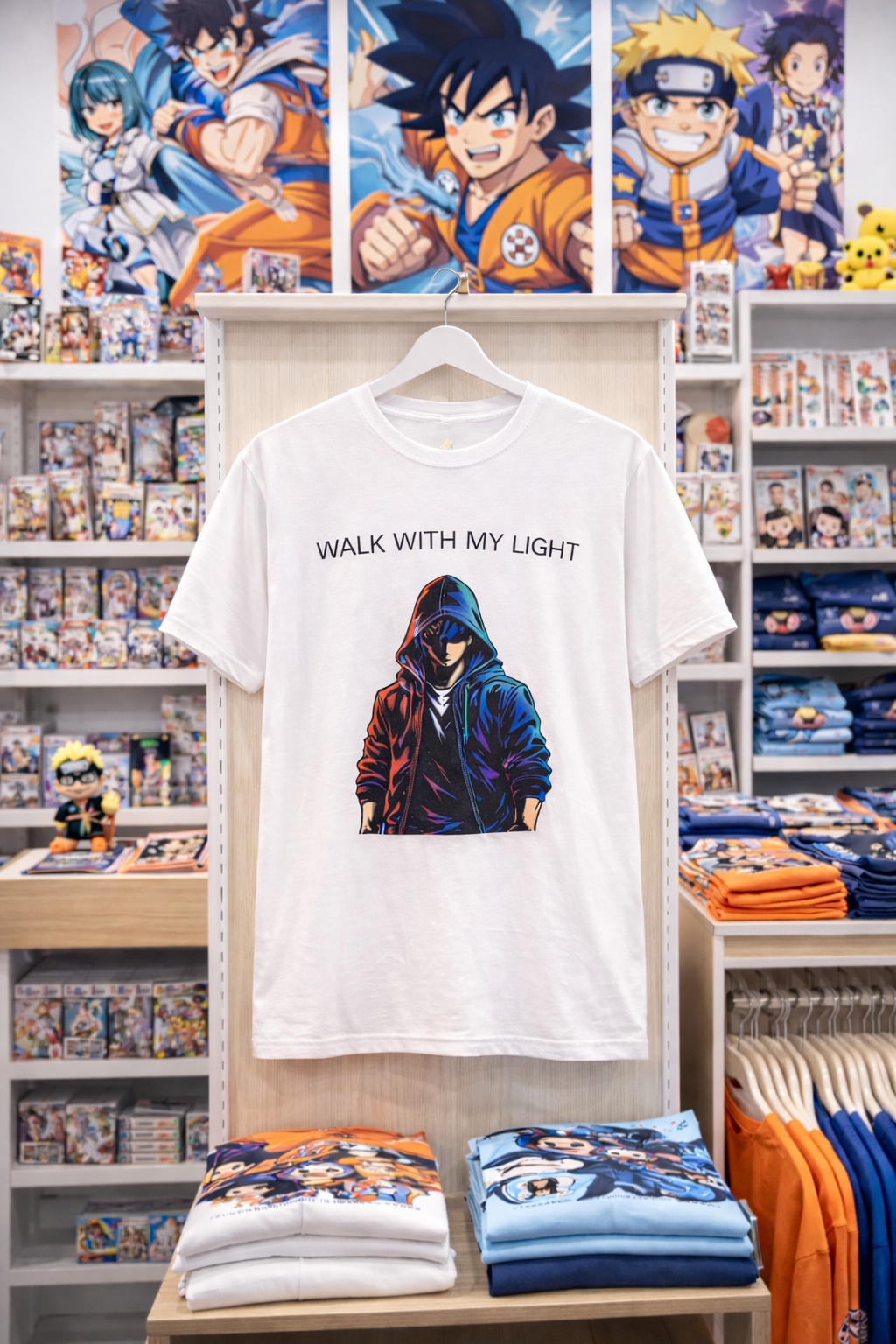 T-shirt blanc graphique – WALK WITH MY LIGHT