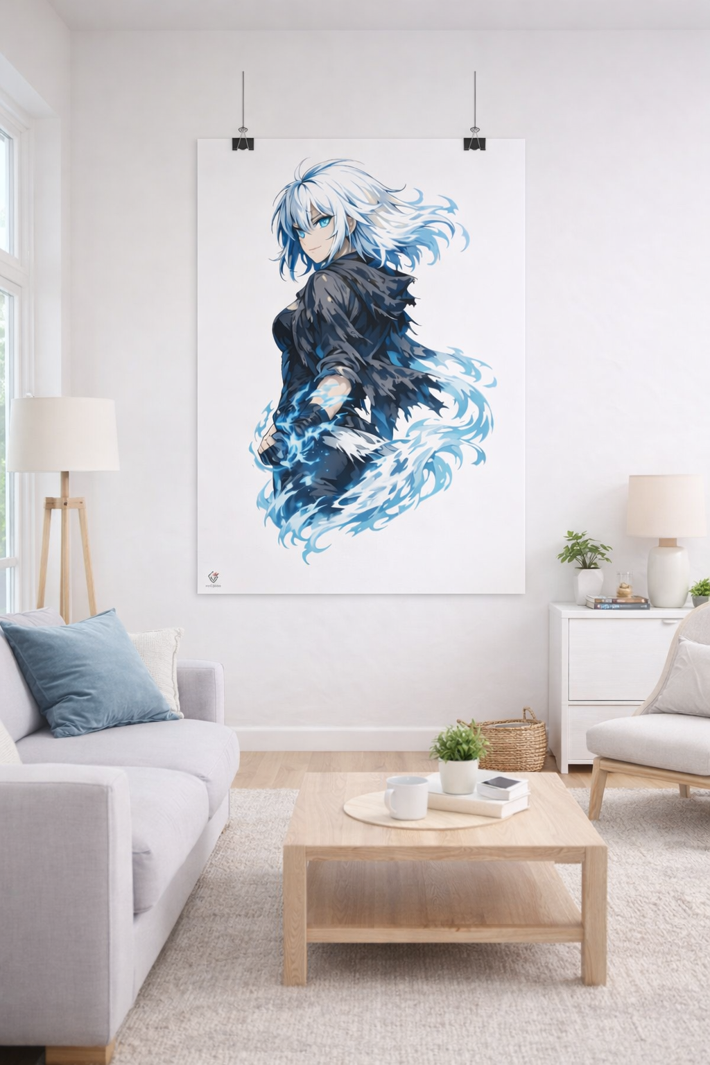 Affiche shonen lumière — Energie Bleue