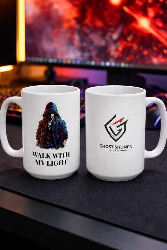 Mug blanc graphique – WALK WITH MY LIGHT