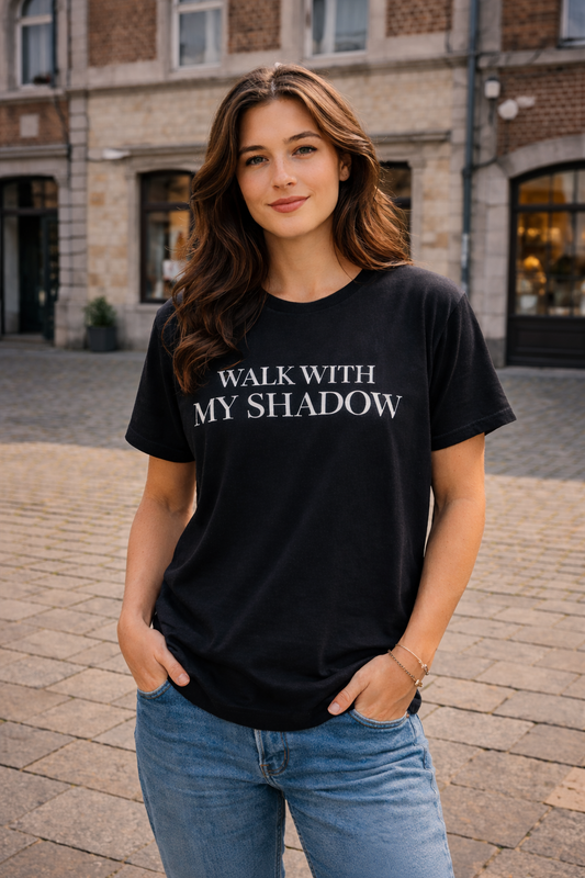 T-shirt noir - WALK WITH MY SHADOW