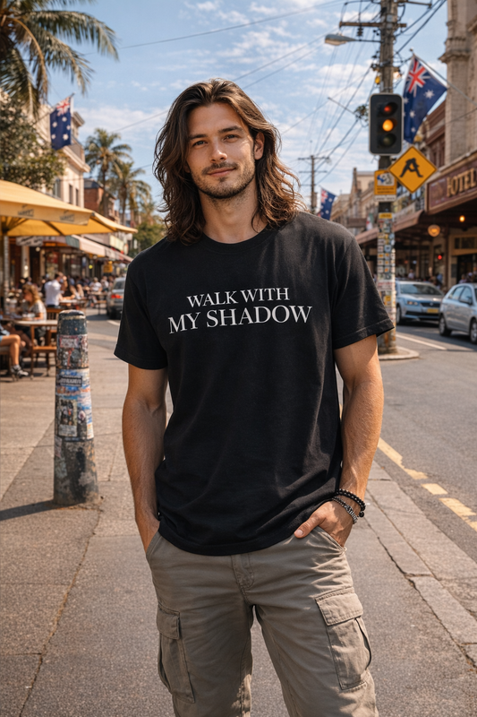 T-shirt noir - WALK WITH MY SHADOW