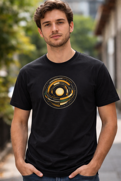 T-shirt noir graphique – ORBITAL CORE