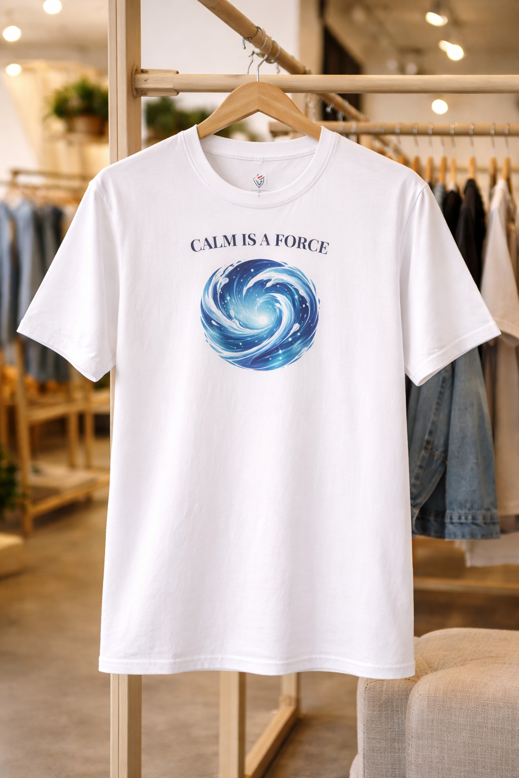 T-shirt blanc graphique – Élément : Eau