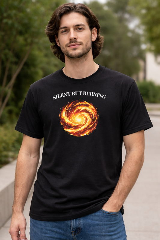 T-shirt noir graphique – Élément : Feu