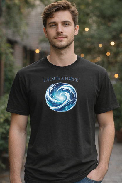 T-shirt noir graphique – Élément : Eau