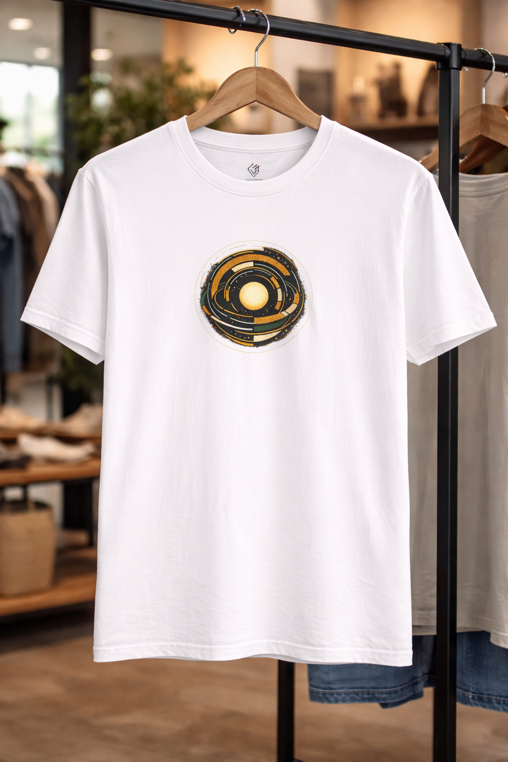 T-shirt blanc graphique – ORBITAL CORE