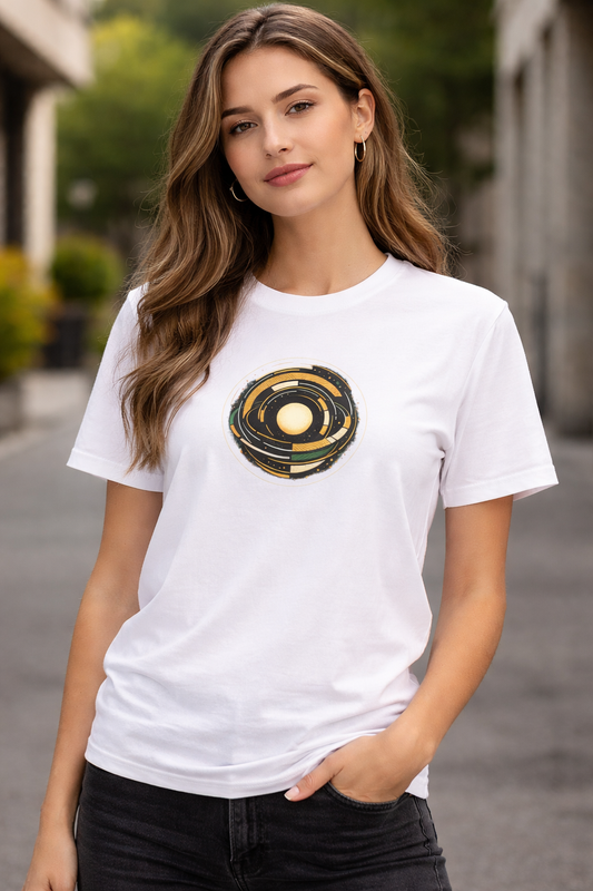 T-shirt blanc graphique – ORBITAL CORE