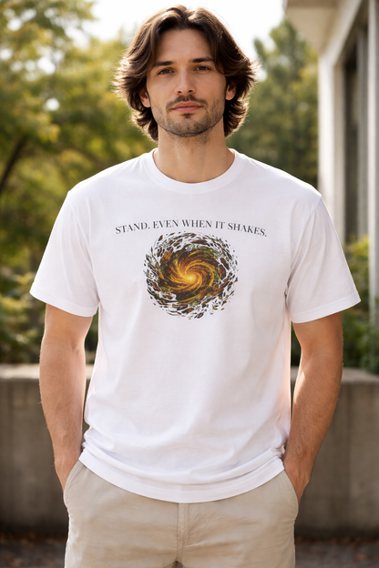 T-shirt blanc graphique – Élément : Terre