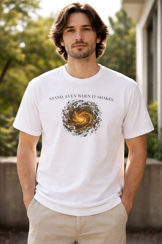 T-shirt blanc graphique – Élément : Terre