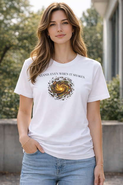 T-shirt blanc graphique – Élément : Terre