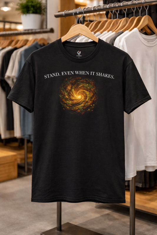 T-shirt noir graphique – Élément : Terre