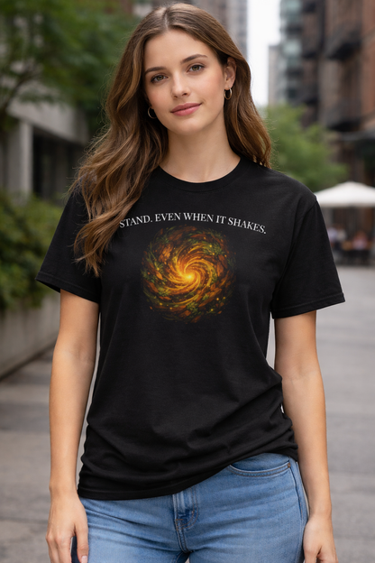 T-shirt noir graphique – Élément : Terre