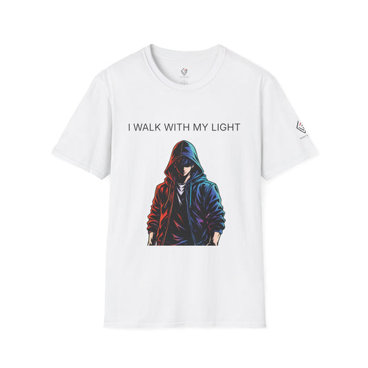 T-shirt blanc graphique – I Walk With My Light
