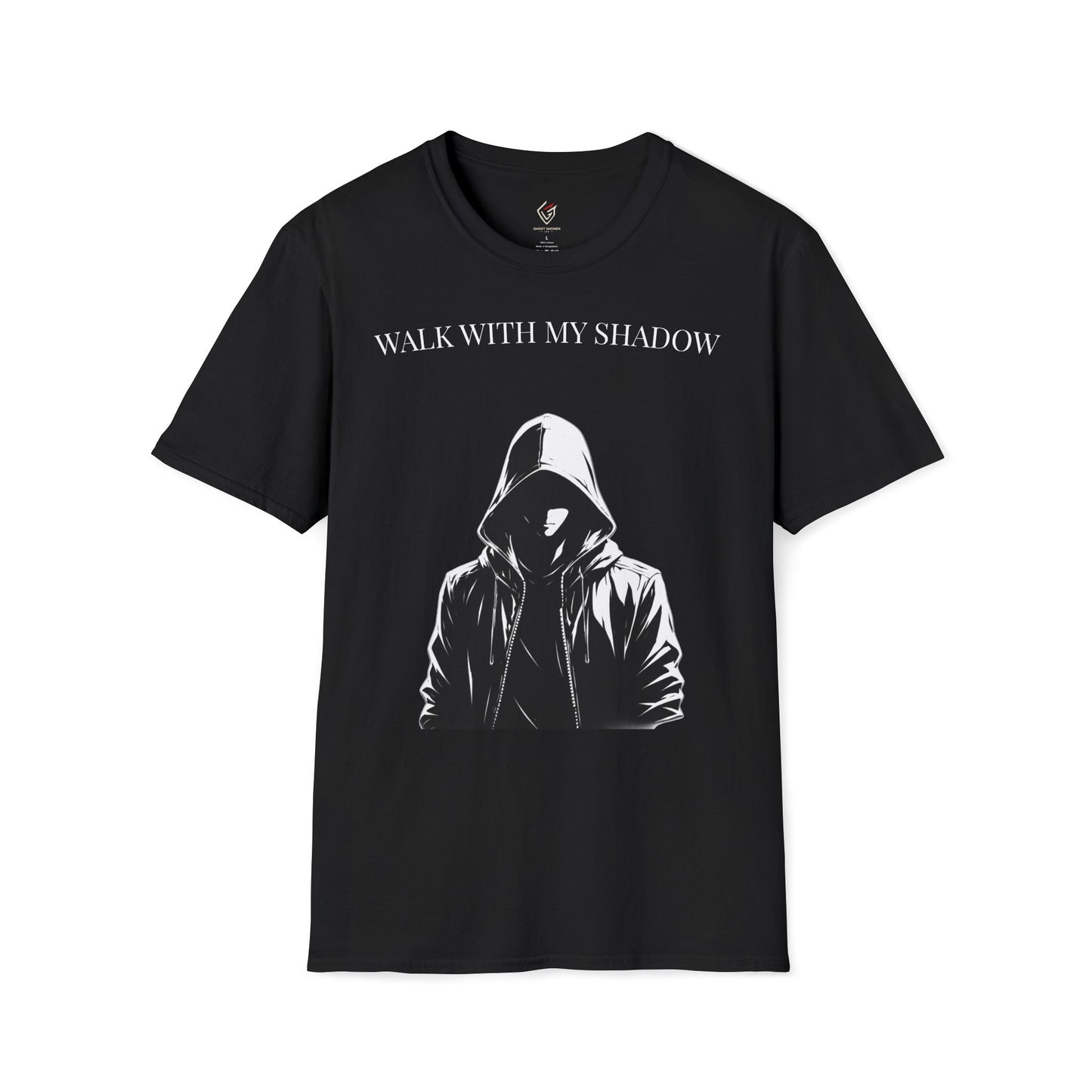 T-shirt noir graphique – WALK WITH MY SHADOW